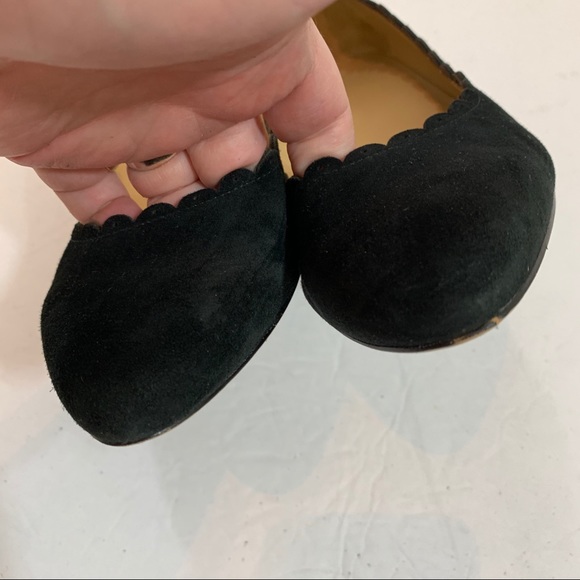 Talbots Black Suede Scalloped Wedges 9N - Picture 5 of 7